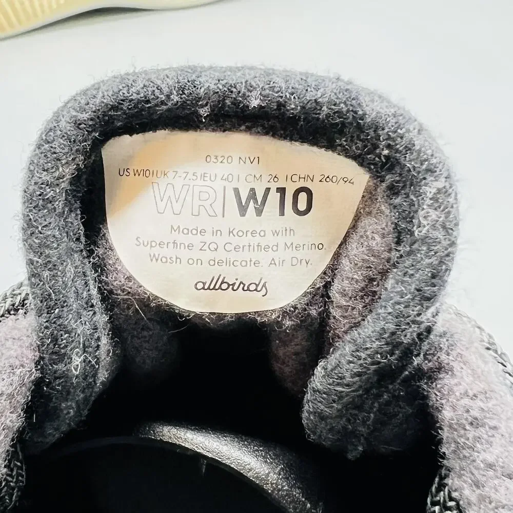 Allbirds Shoes Womens 10 Gray Merino Wool Runner Low Top Sneakers Comfort Casual